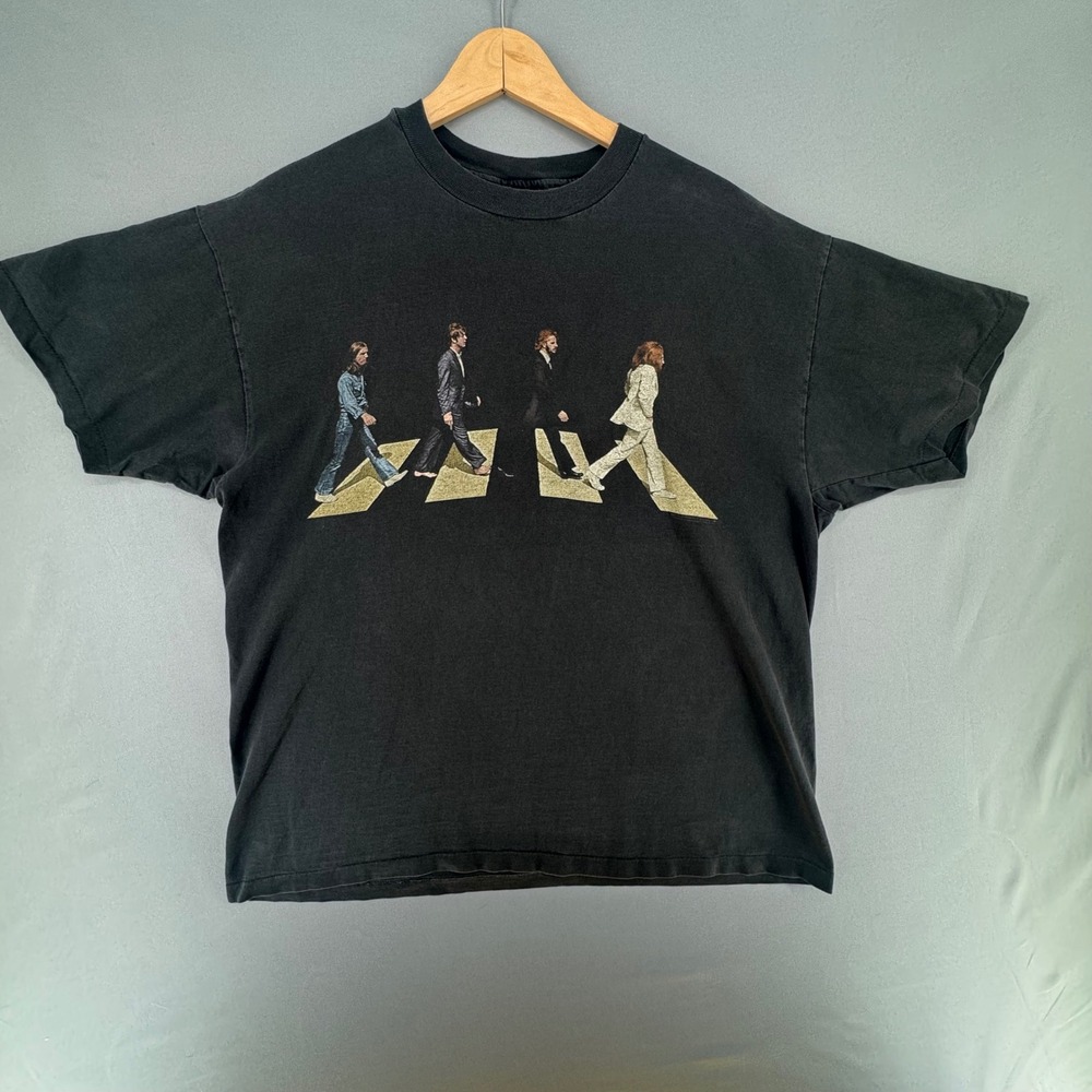 Vintage Hanes The Beatles Abbey Road T Shirt XL Mid 90s Single Stitch Faded Band